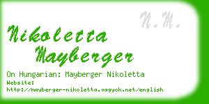 nikoletta mayberger business card